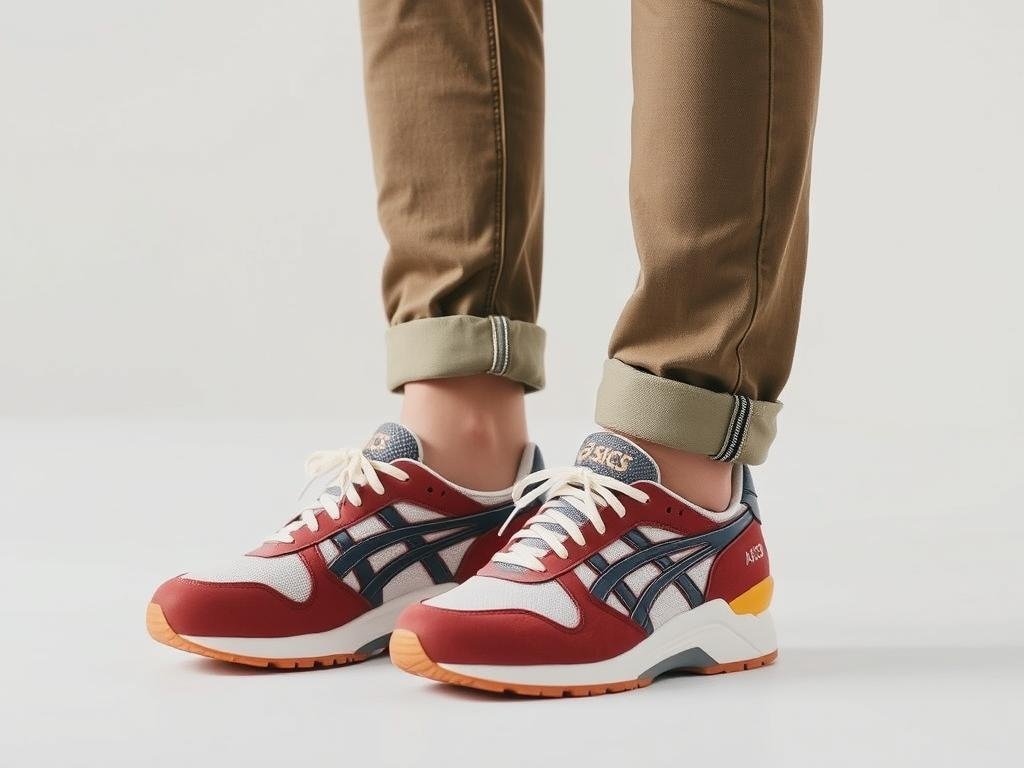 Person wearing ASICS GT series sneakers with simple quality basics