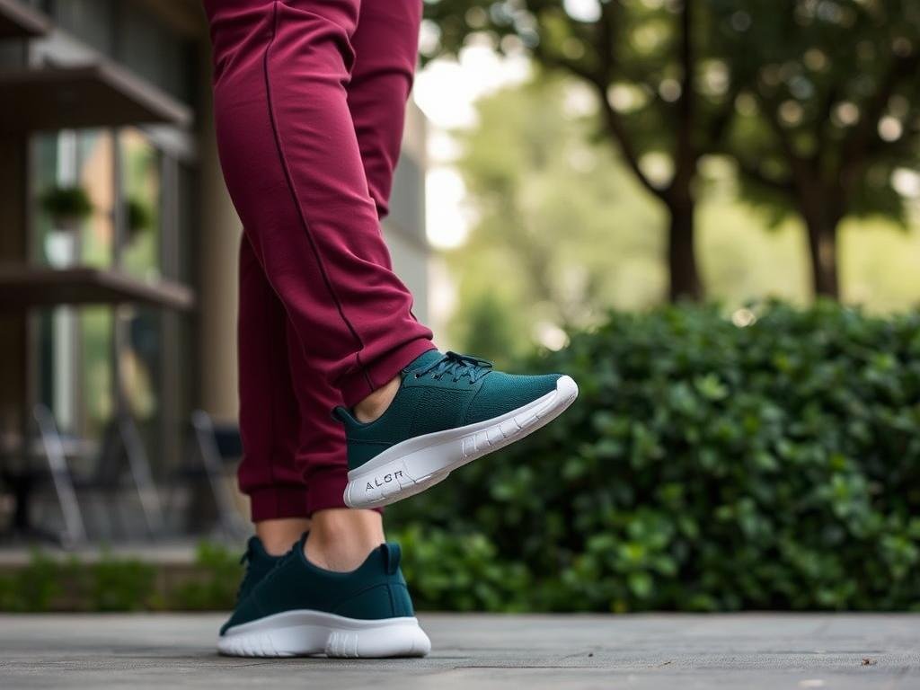 Person wearing On Cloud shoes with a matching athletic set for a coordinated on cloud shoes outfit look Person wearing On Cloud shoes with a matching athletic set for a coordinated on cloud shoes outfit look