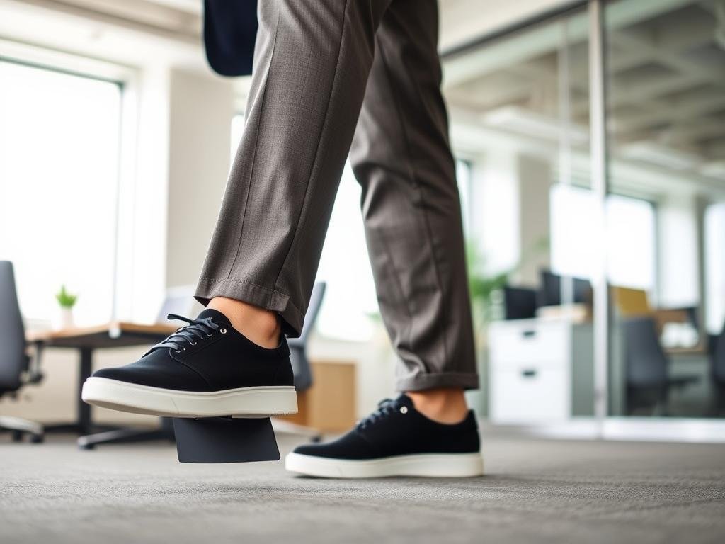 Person wearing On Cloud shoes with tailored pants and a crisp button-up shirt for an office-appropriate on cloud shoes outfit Person wearing On Cloud shoes with tailored pants and a crisp button-up shirt for an office-appropriate on cloud shoes outfit