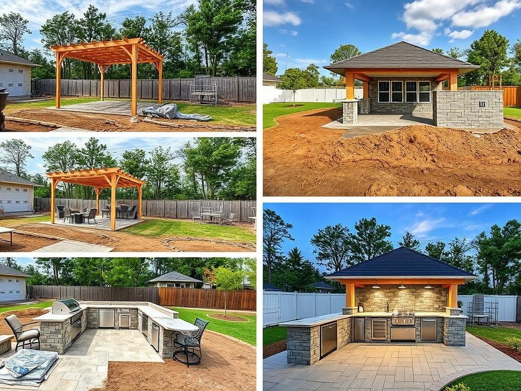 Phased construction of outdoor kitchen project