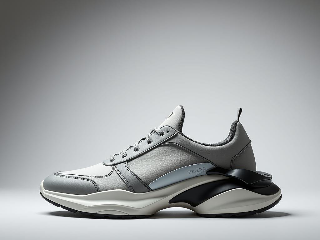 Prada designer shoes showcasing minimalist design and technical innovation