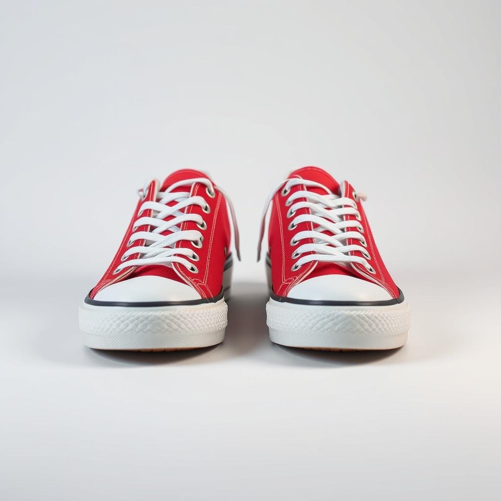 Red and white vintage-inspired tennis shoes