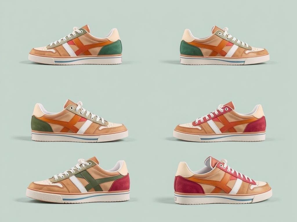 Retro-inspired tennis shoes with vintage styling