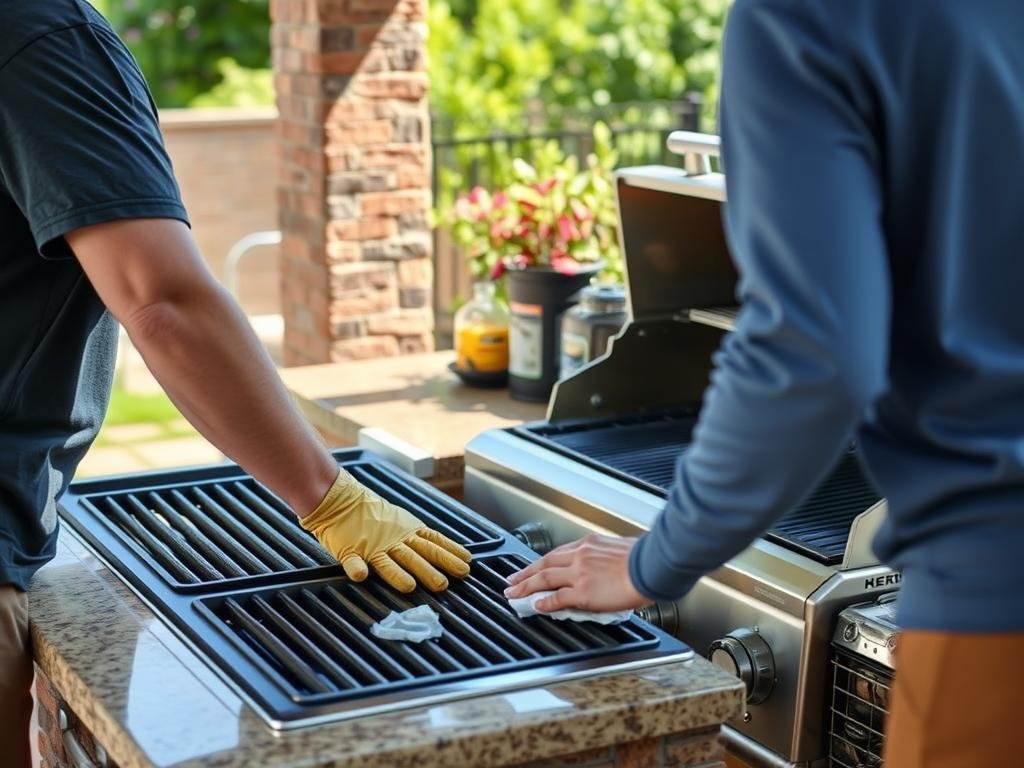 Seasonal maintenance of outdoor kitchen components