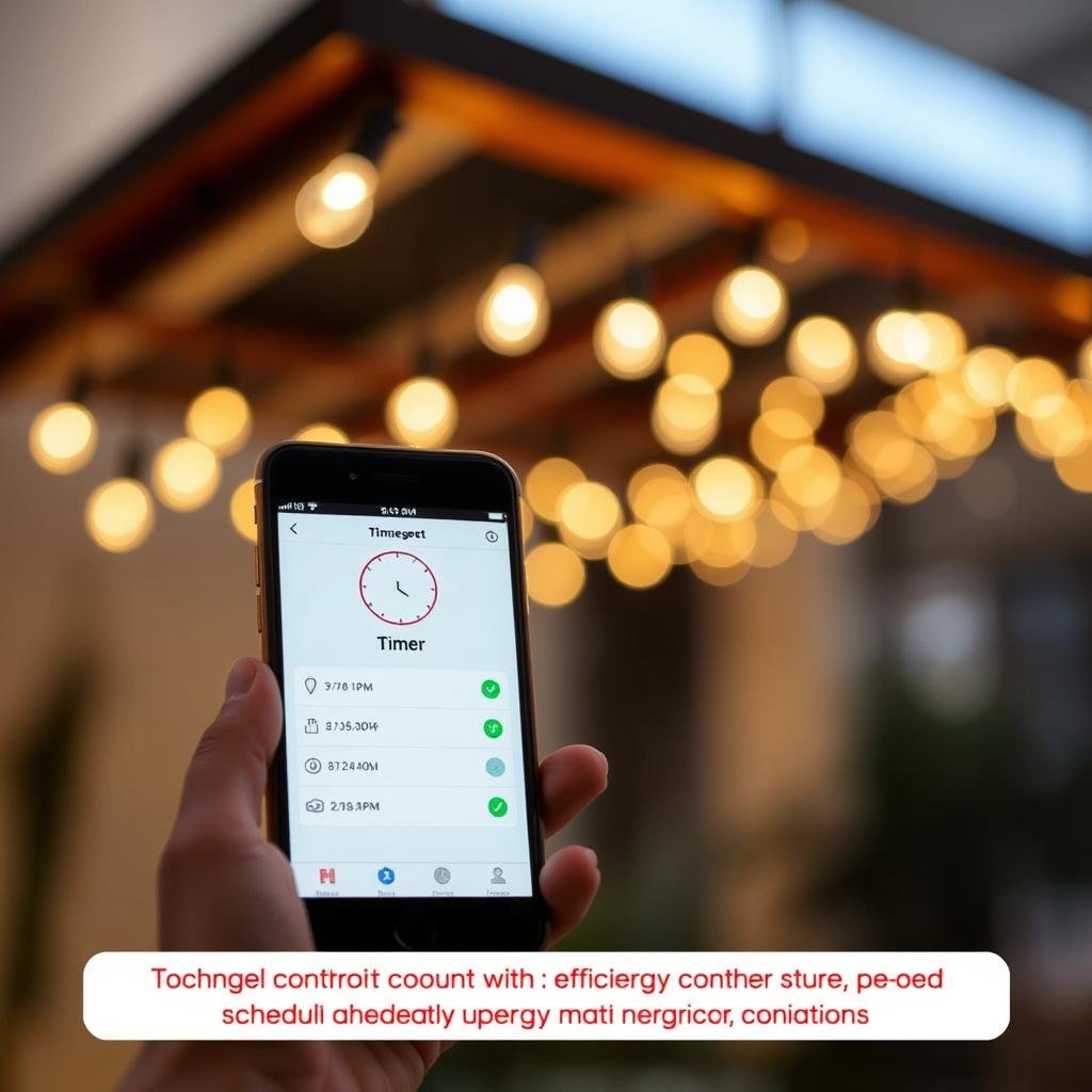 Smart string lights with timer features for energy saving