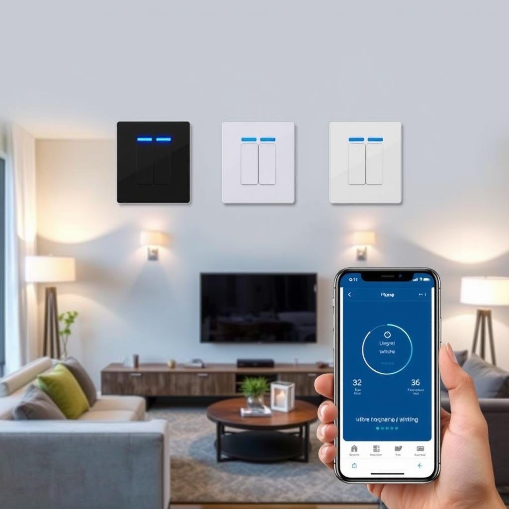 Smart switches controlling living room lighting