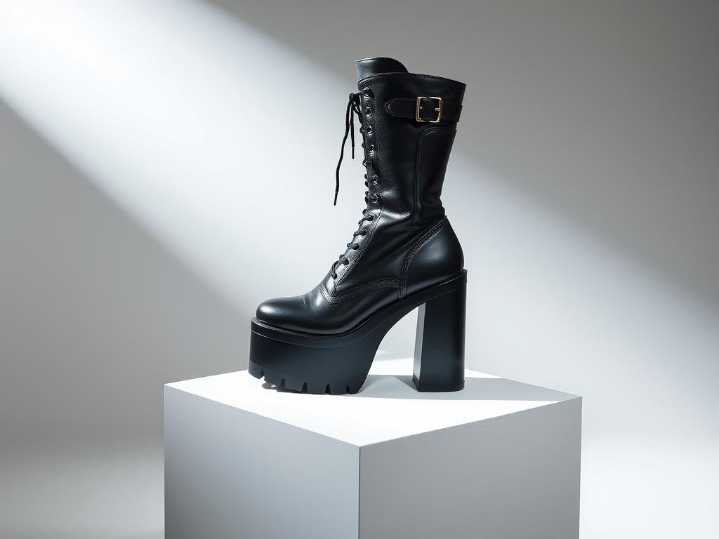 Statement platform designer boots with dramatic height and bold design