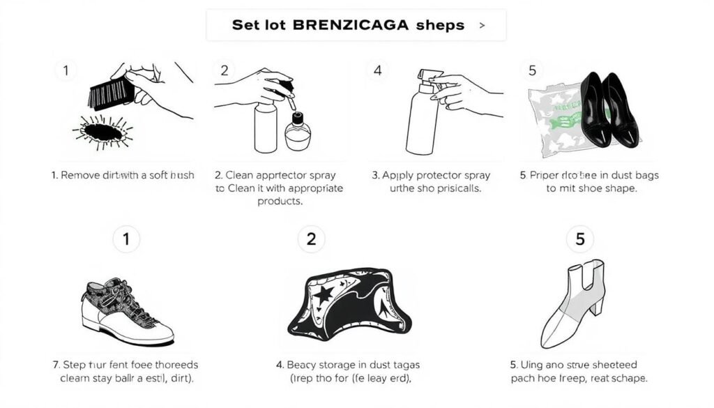 Step-by-step visual guide for cleaning and maintaining Balenciaga shoes