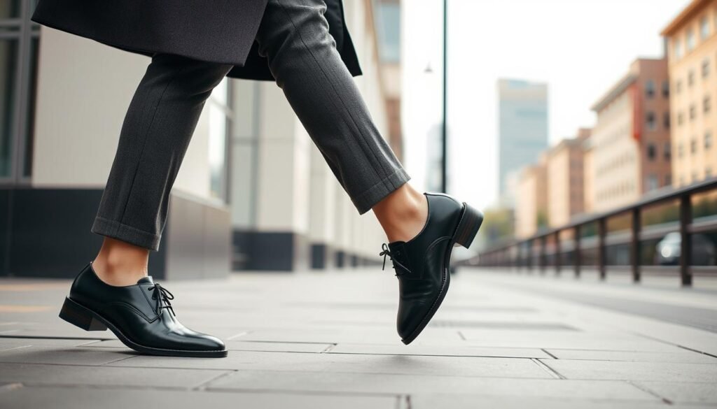 Stylish outfit featuring designer shoes as the focal point