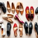 Stylish shoe collection arranged aesthetically for shoes inspo