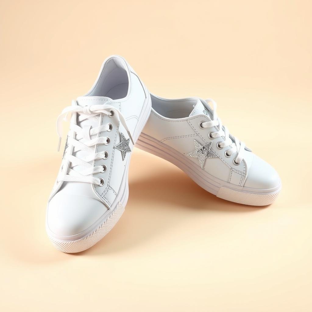 Tennis shoes with sequin star details