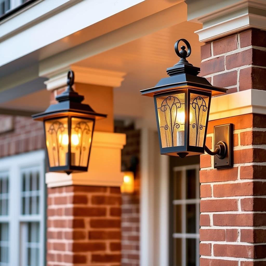 Traditional porch lighting with classic lantern design