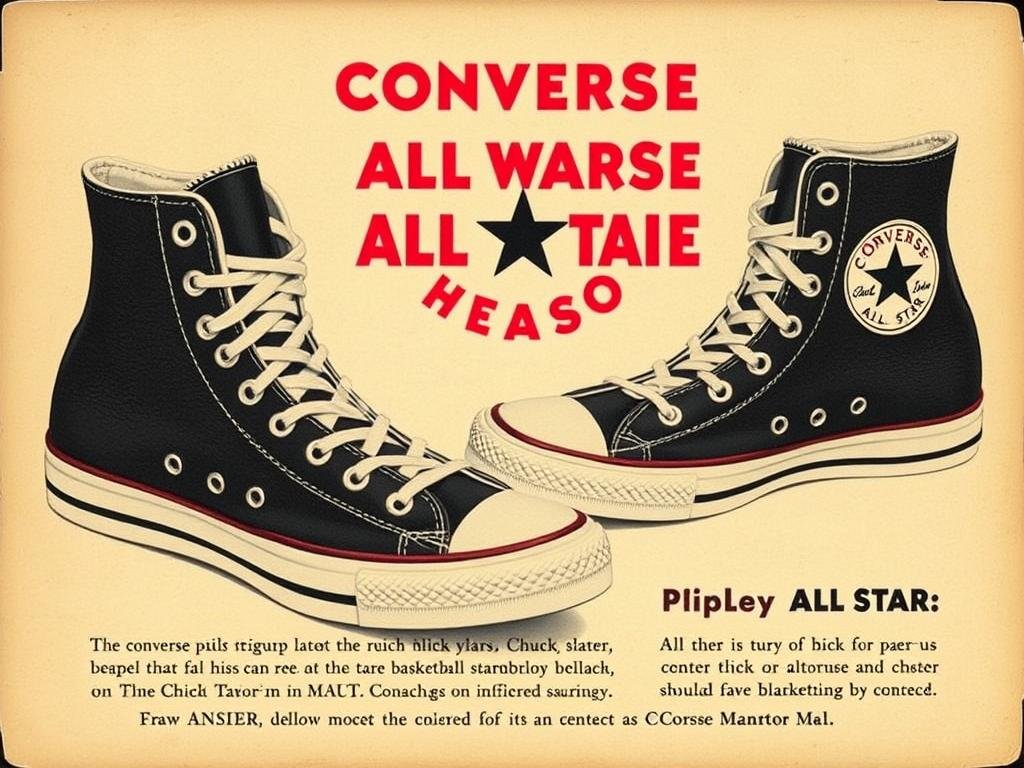 Vintage advertisement for Converse Chuck Taylor All Star basketball shoes from the 1950s
