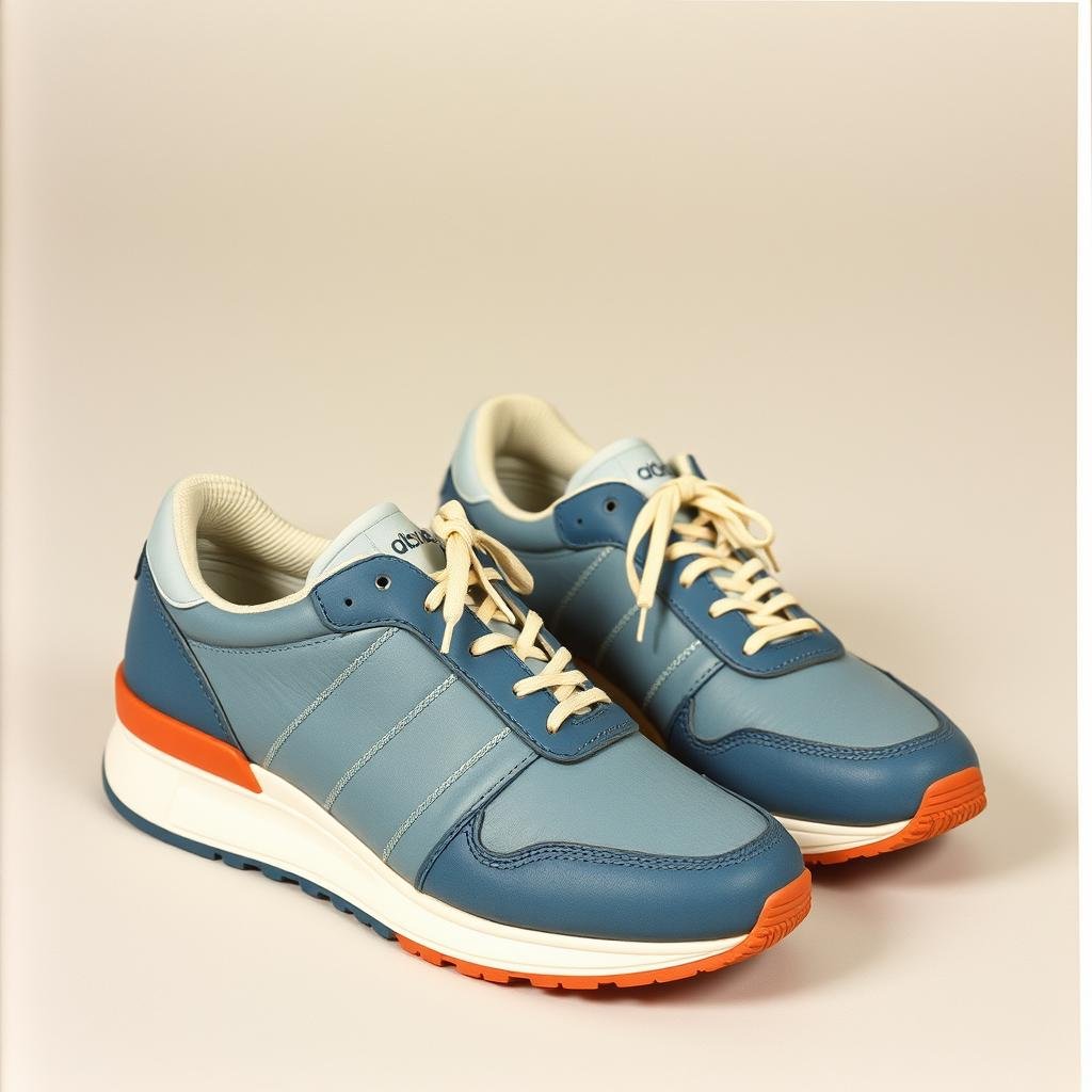 Vintage running shoes from the 1970s showing early design elements