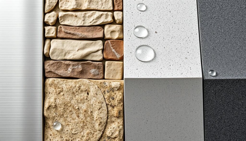 Weather-resistant materials for outdoor kitchens