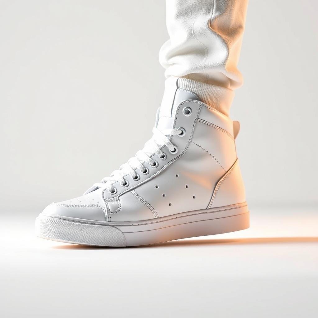 White high-top sneakers for men