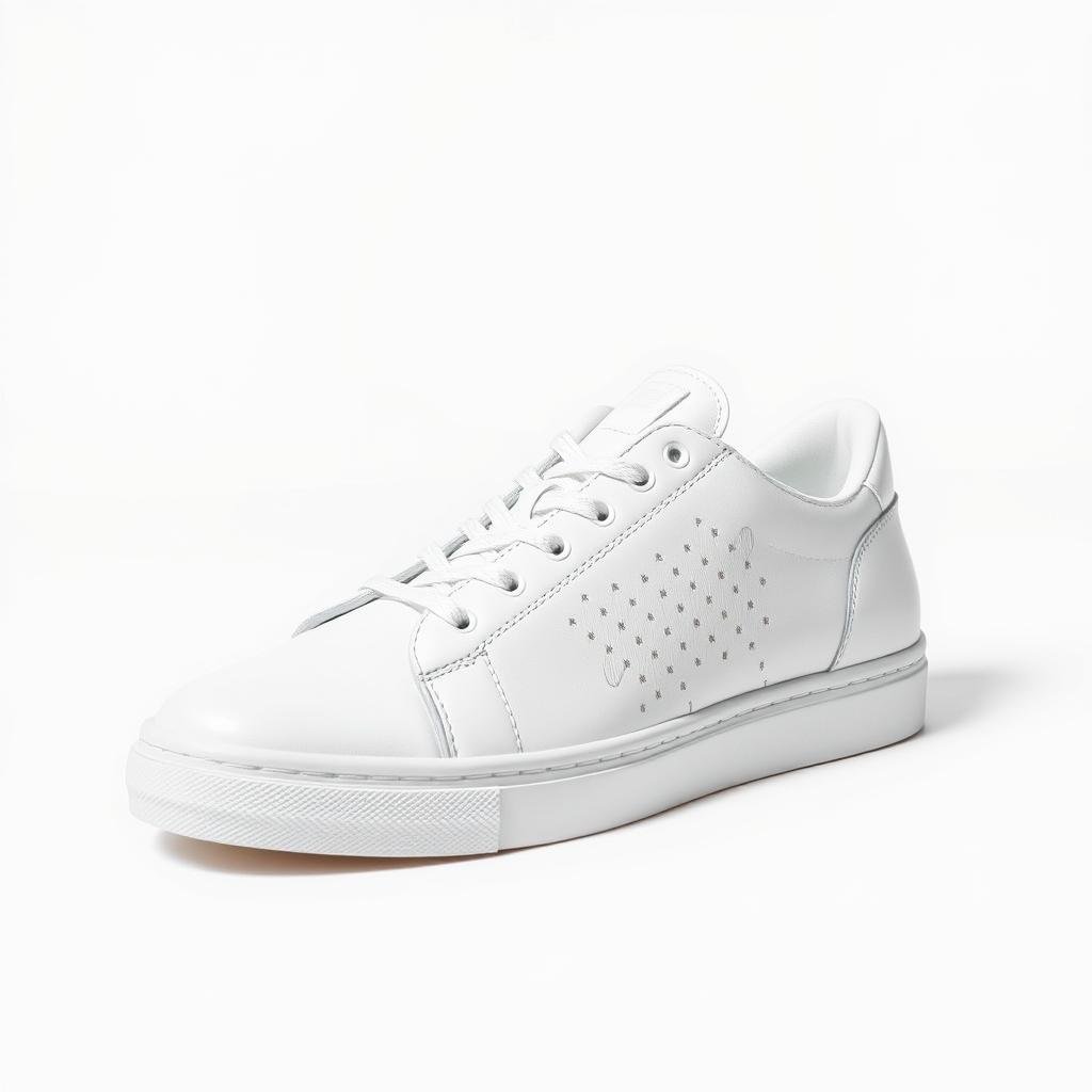 White leather sneakers for men