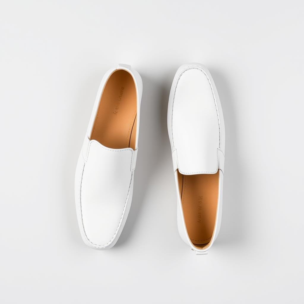 White slip-on loafers for men