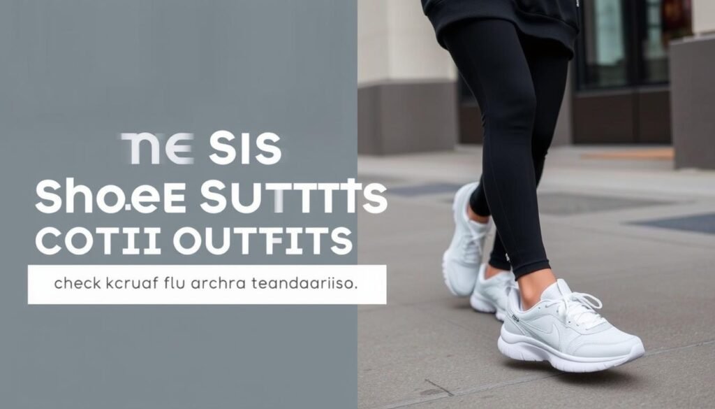 Woman in athleisure outfit with tennis shoes walking in an urban setting