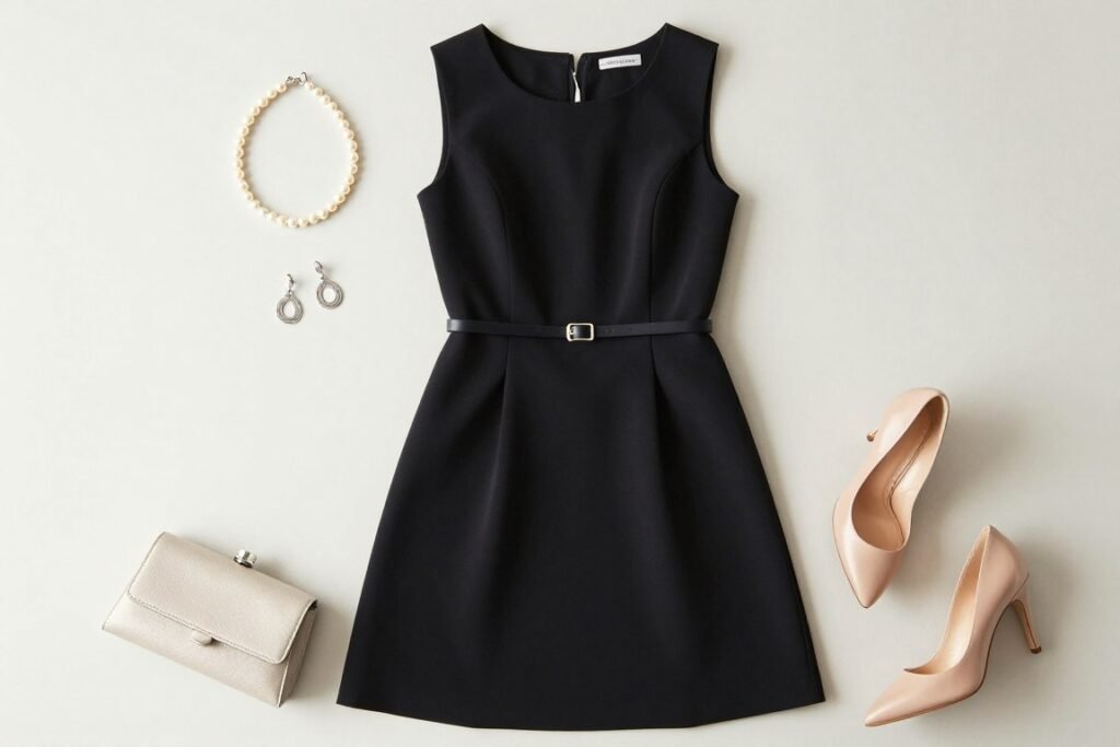 A black graduation dress paired with different accessories showing its versatility
