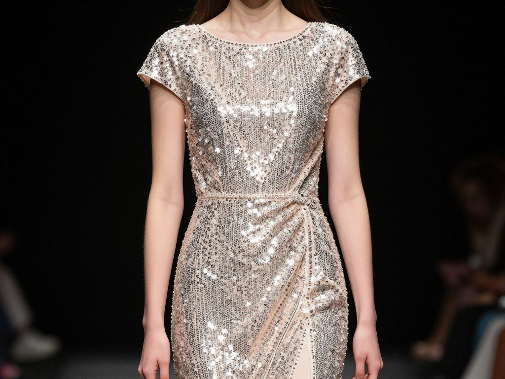 A glamorous sequin high school graduation dress with sparkle details