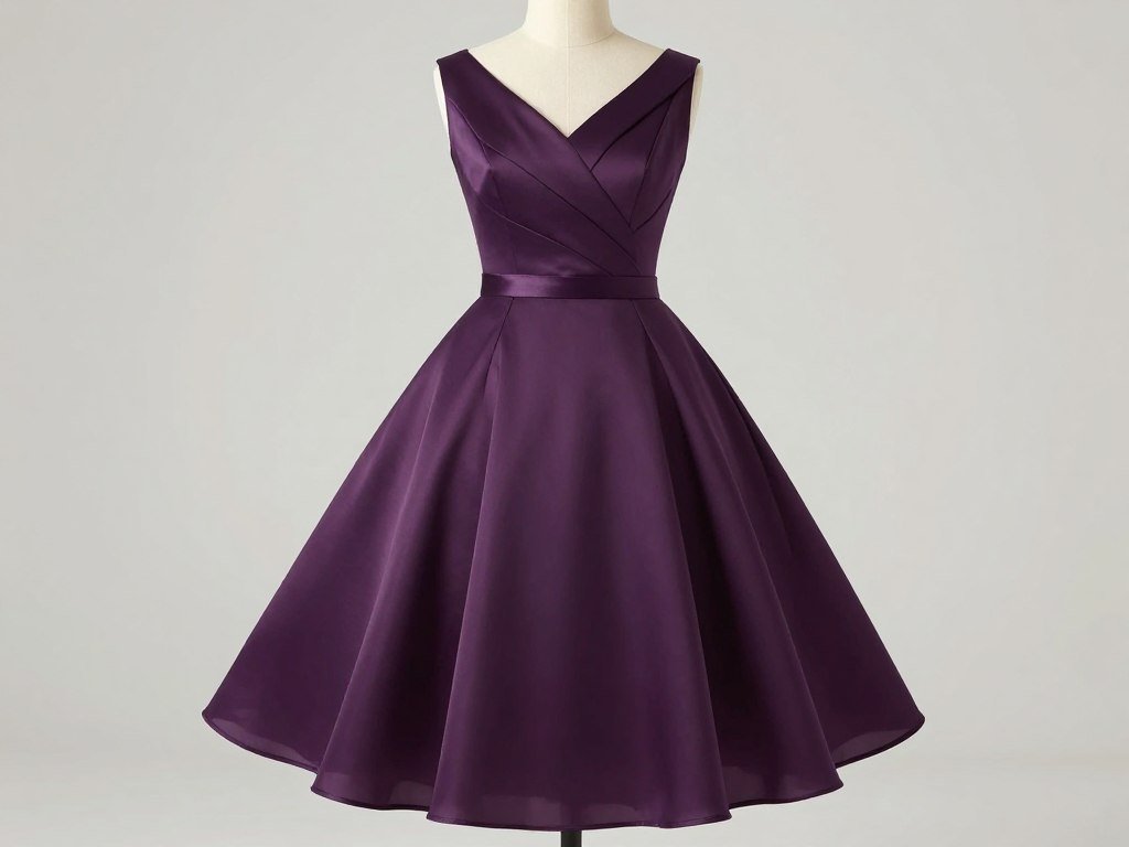 A plus size fit and flare wedding guest dress that flatters pear body shapes