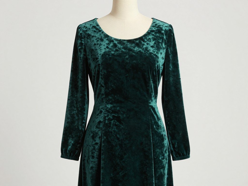 A plus size long sleeve wedding guest dress in velvet for winter weddings