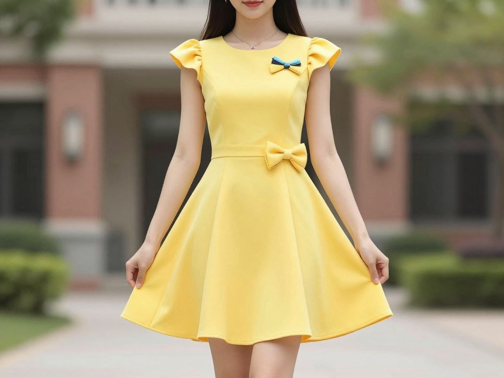 A short playful high school graduation dress with fun details
