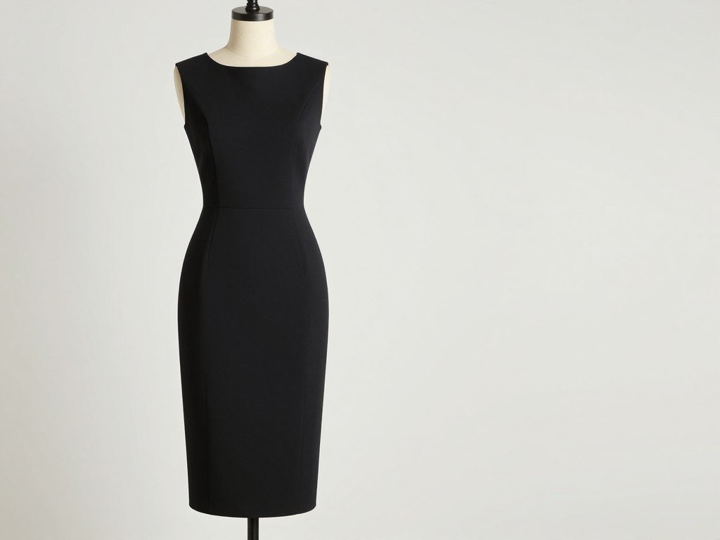 A sleek black sheath graduation dress showing a streamlined silhouette
