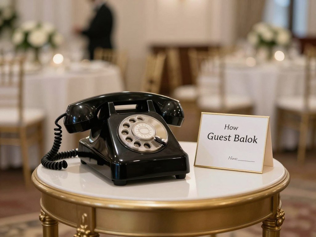 A vintage telephone audio guest book where guests leave voice messages