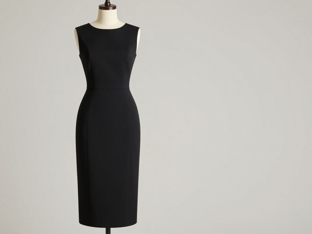 An elegant black midi graduation dress falling below the knee