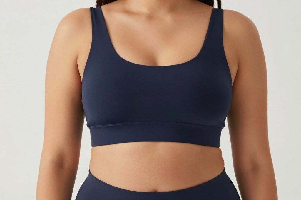 Apple-shaped body in a babydoll top with styling tips