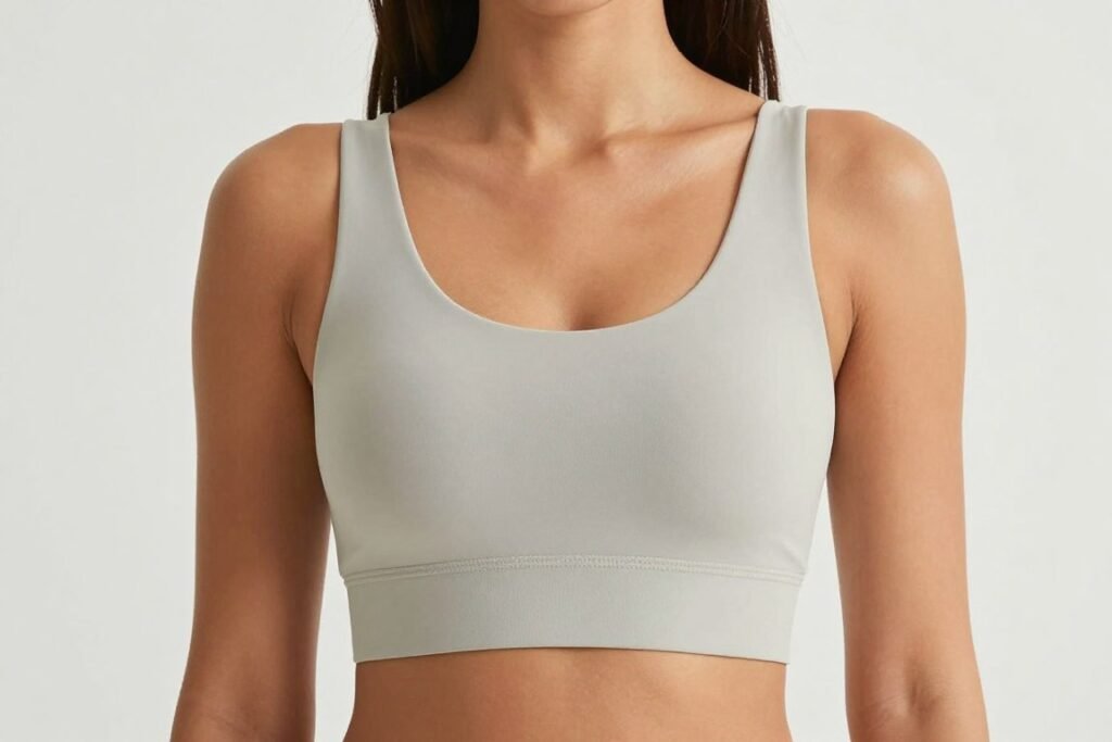 Athletic build in a babydoll top with styling tips