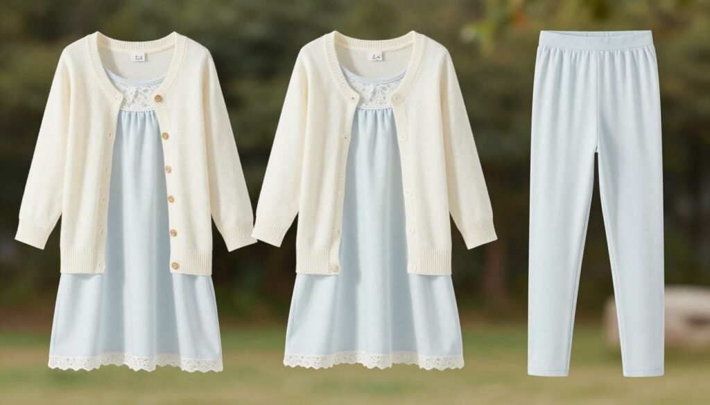 Babydoll dress nightwear styled as casual daywear with layering pieces