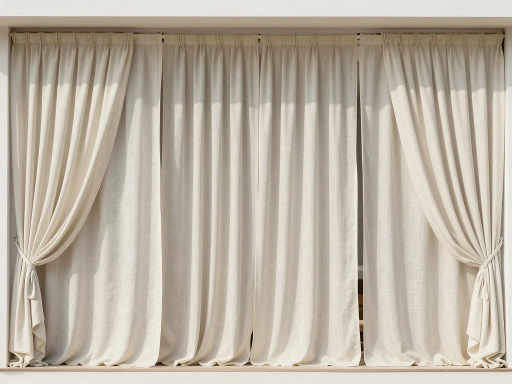 Balcony with outdoor curtains and fabric solutions for privacy