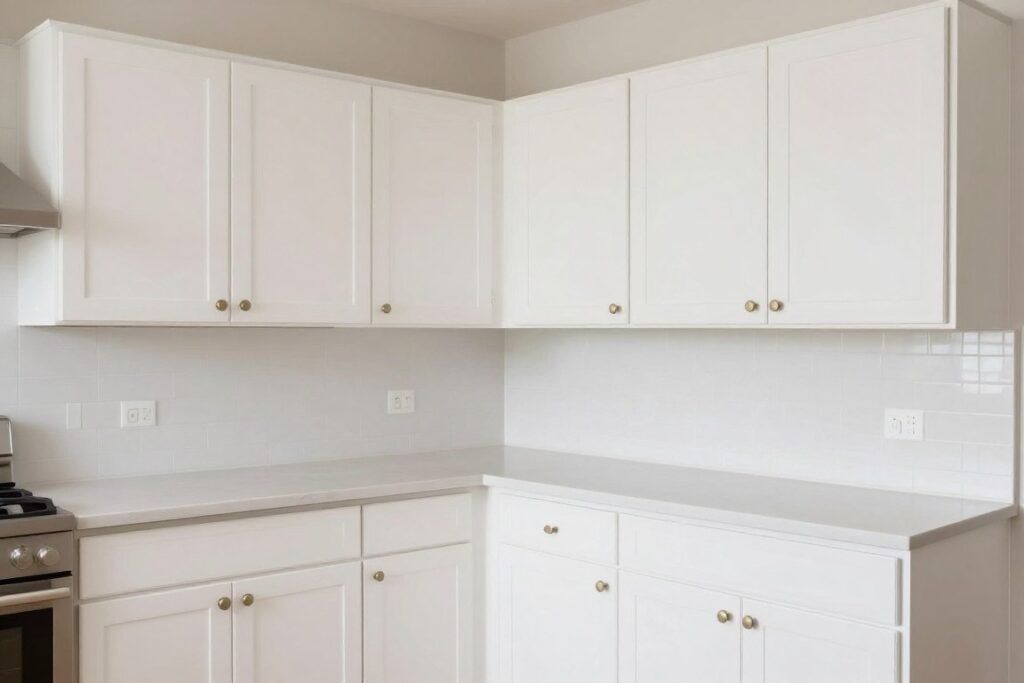 Budget-friendly kitchen renovation with painted cabinets and new hardware