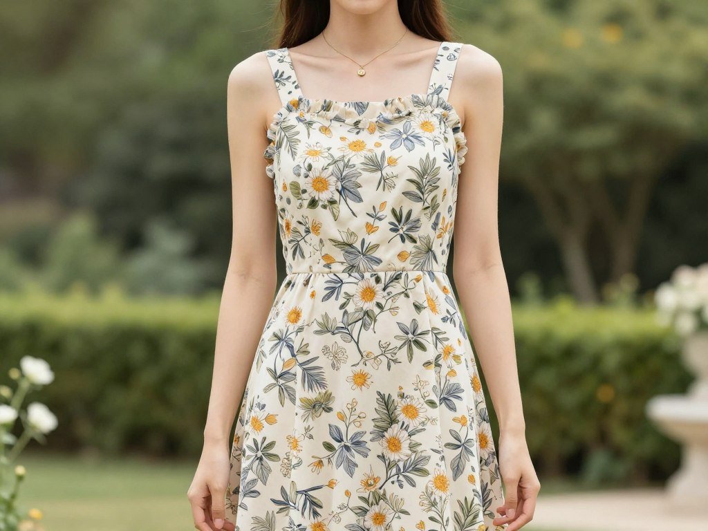 Casual spring wedding guest outfit example with floral sundress Casual spring wedding guest outfit example with floral sundress
