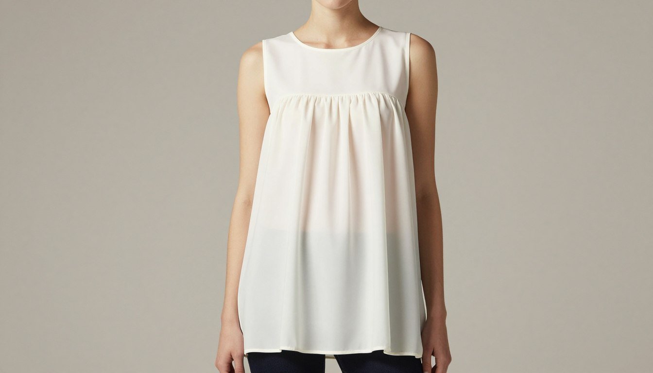 Classic babydoll top with empire waistline and flowy silhouette