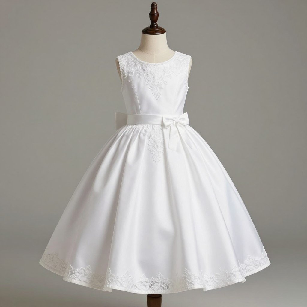 Classic white 8th grade graduation dress