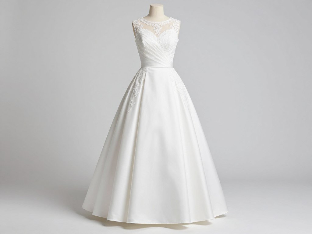 Classic white graduation dress with subtle details