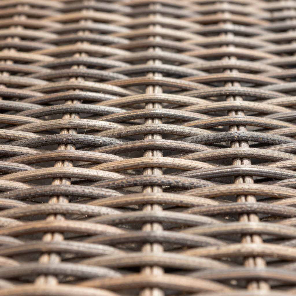 Close-up of all-weather wicker showing the weave pattern