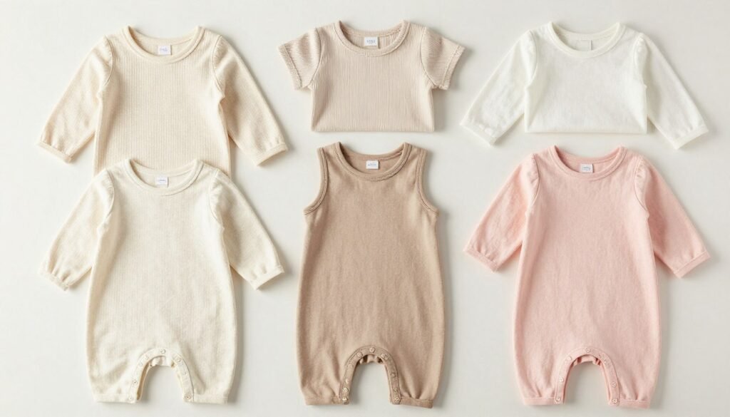 Collection of cotton and jersey babydoll tops in various colors and simple designs