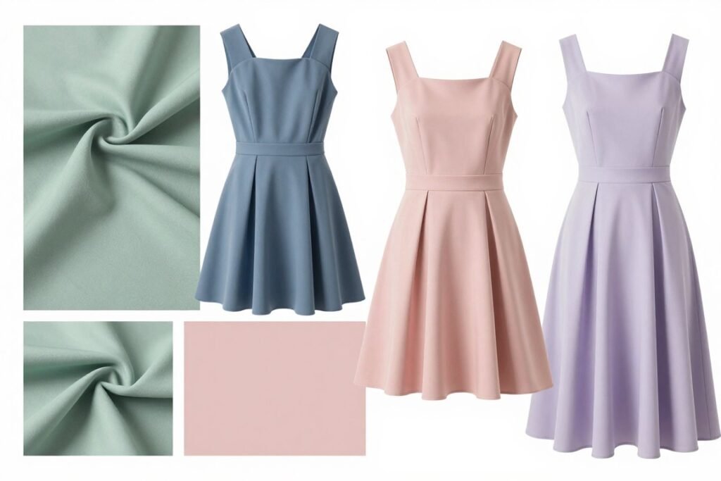Color palette for modern high school graduation dresses