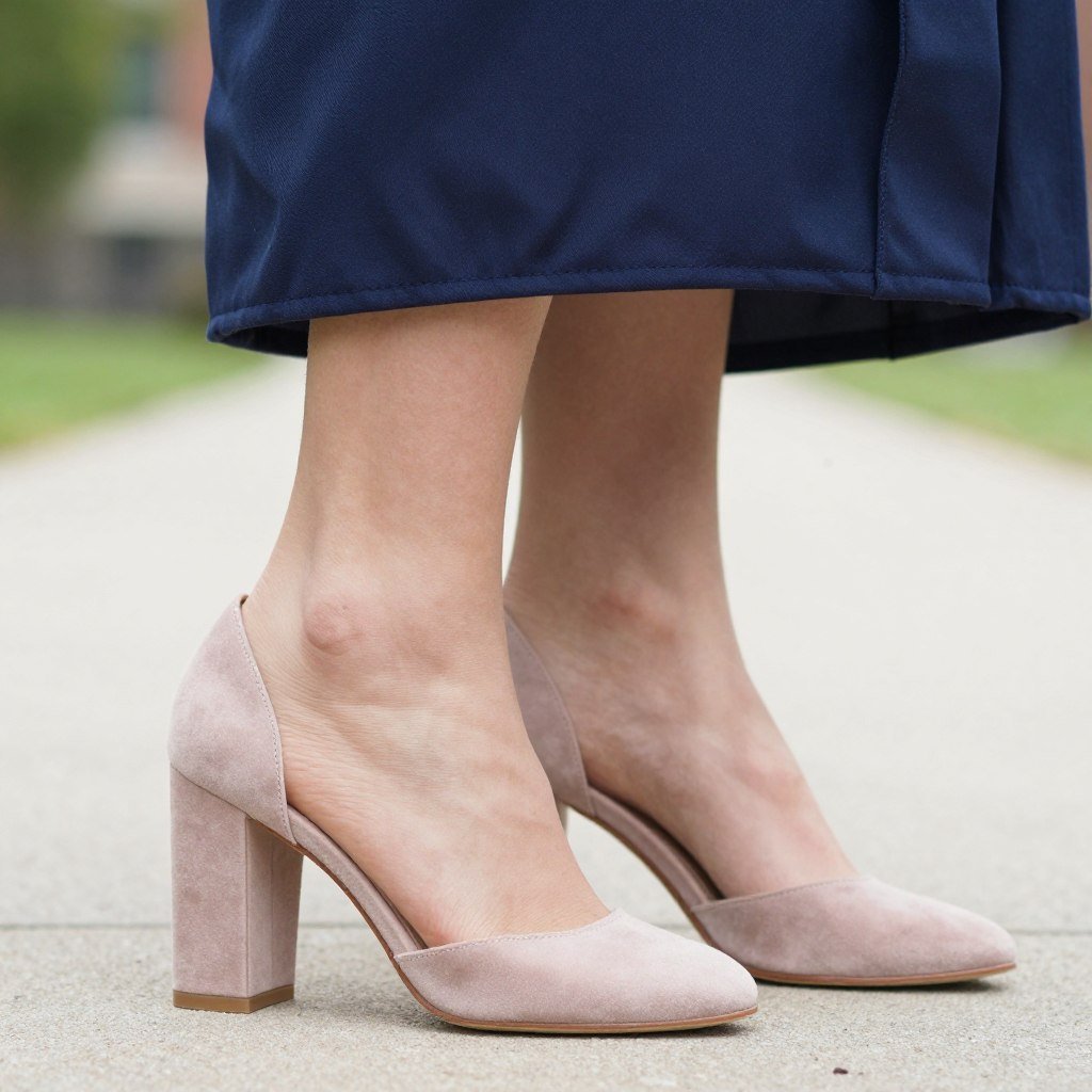 Comfortable yet stylish heels suitable for graduation ceremony