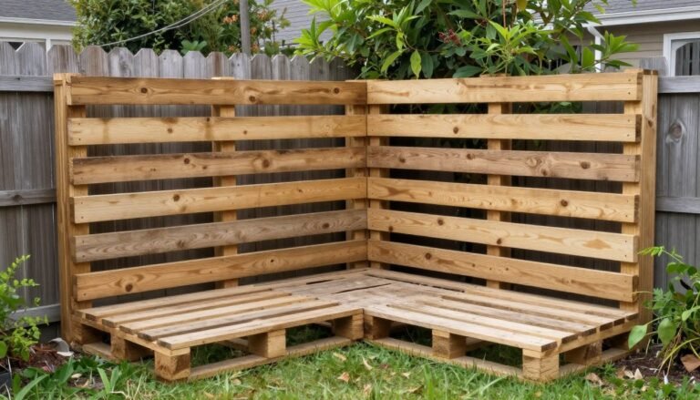 Completed DIY privacy fence made from budget materials creating a secluded backyard space