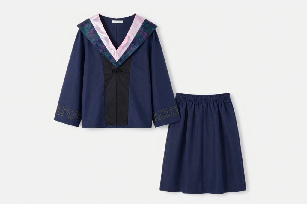 Coordinated two-piece set for graduation