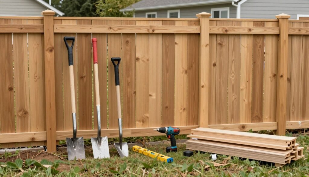 DIY fence installation with basic tools and materials