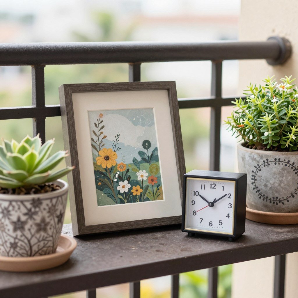 Decorative accessories on small balcony Decorative accessories on small balcony