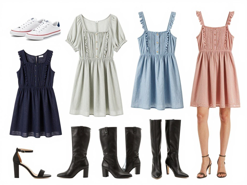 Different footwear options to pair with babydoll tops for various occasions