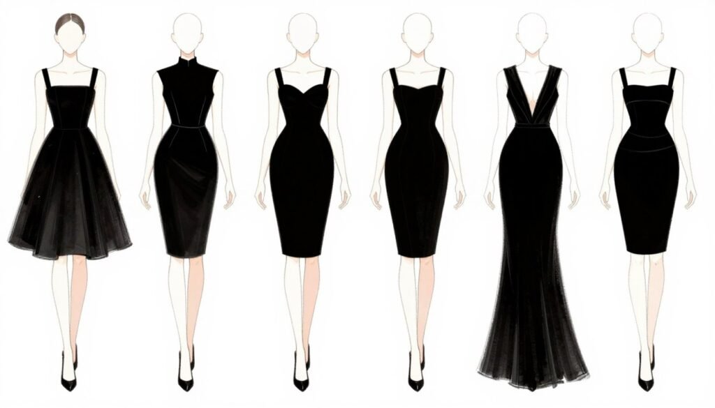 Different graduation dress silhouettes on various body types